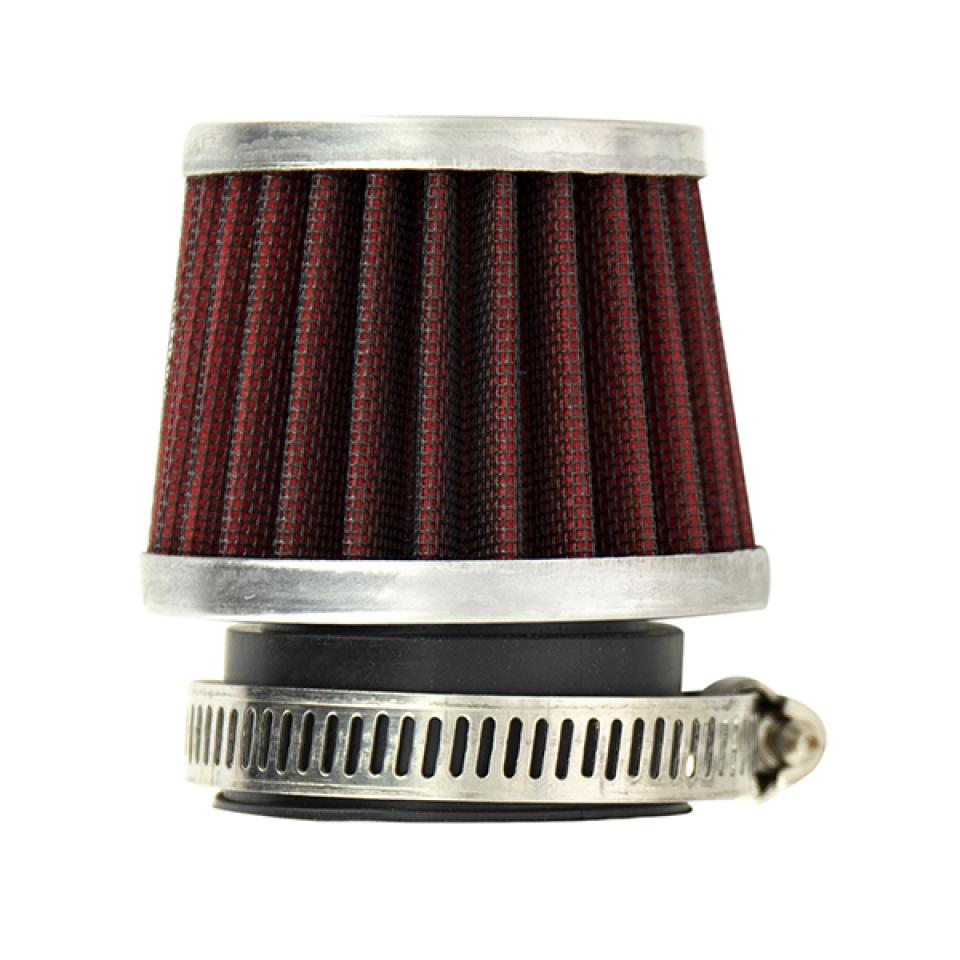 Cornet filtre à air droit chromé et rouge Ø38mm Sifam pour moto 50 scooter cyclo
