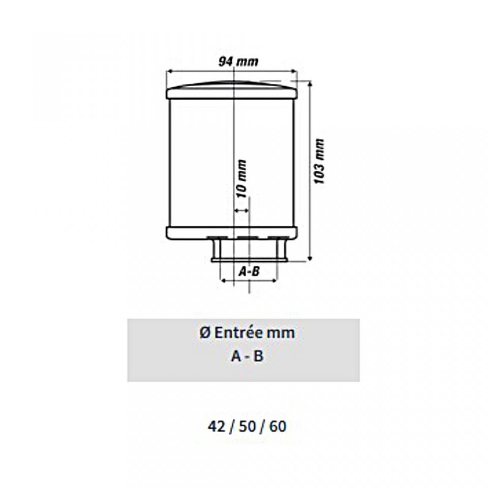 Filtre à air Malossi Red Filter E13 droit D 42mm 50mm 60mm pour scooter Neuf