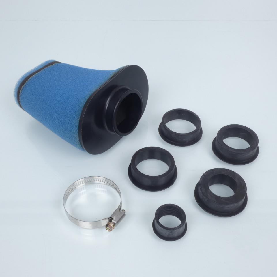 Filtre à air cornet mousse bleu One pour moto 50 Ø28 à 55mm / hauteur 165mm Neuf
