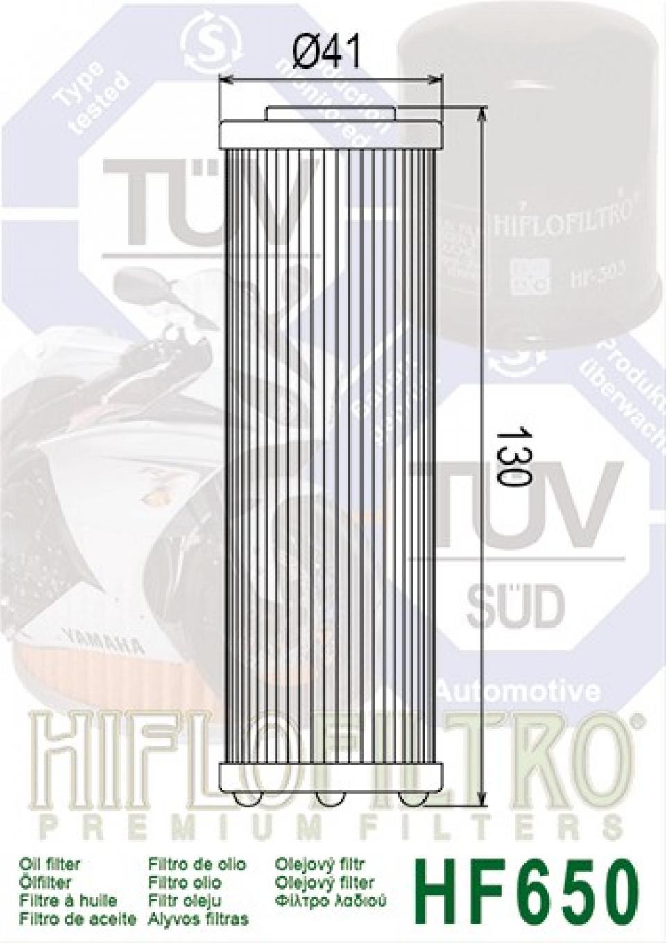 Filtre à huile Hiflofiltro pour Moto KTM 950 Adventure 2003 à 2006 HF650 équivalent HF158 Neuf
