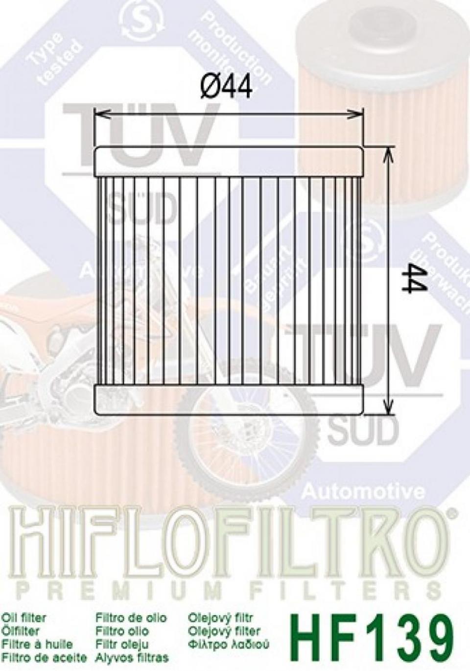 Filtre à huile Hiflo Filtro pour Moto Suzuki 400 DRZ M 2005-2016 HF139 Neuf