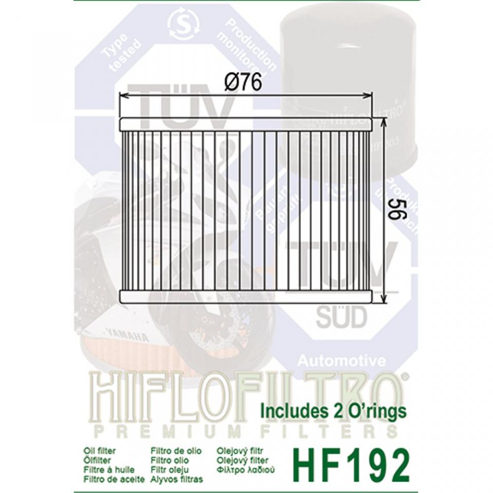 Filtre à huile Hiflofiltro pour moto Triumph 900 Trident 1991 à 1998 HF192 Neuf