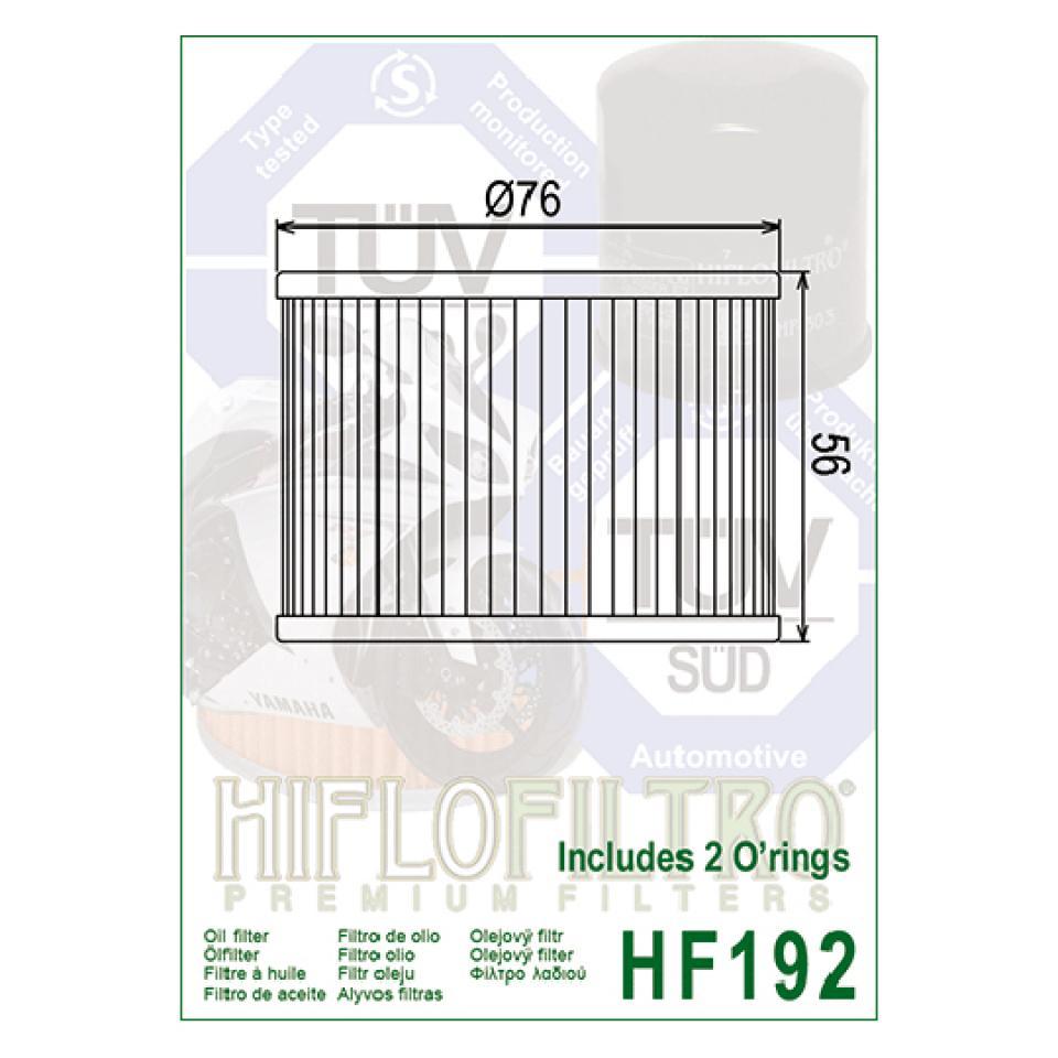 Filtre à huile Hiflofiltro pour Moto Triumph 900 Trident 1991 à 1998 HF192 / 121-00-31-T0-301 Neuf