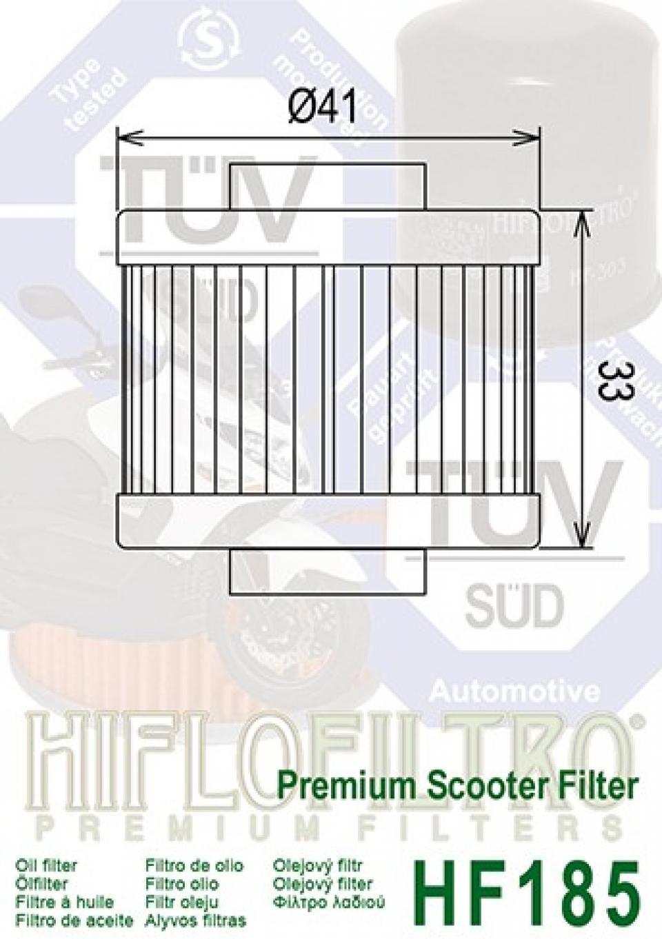 Filtre à huile Hiflofiltro pour Scooter Peugeot 125 Citystar 2011 à 2015 Neuf