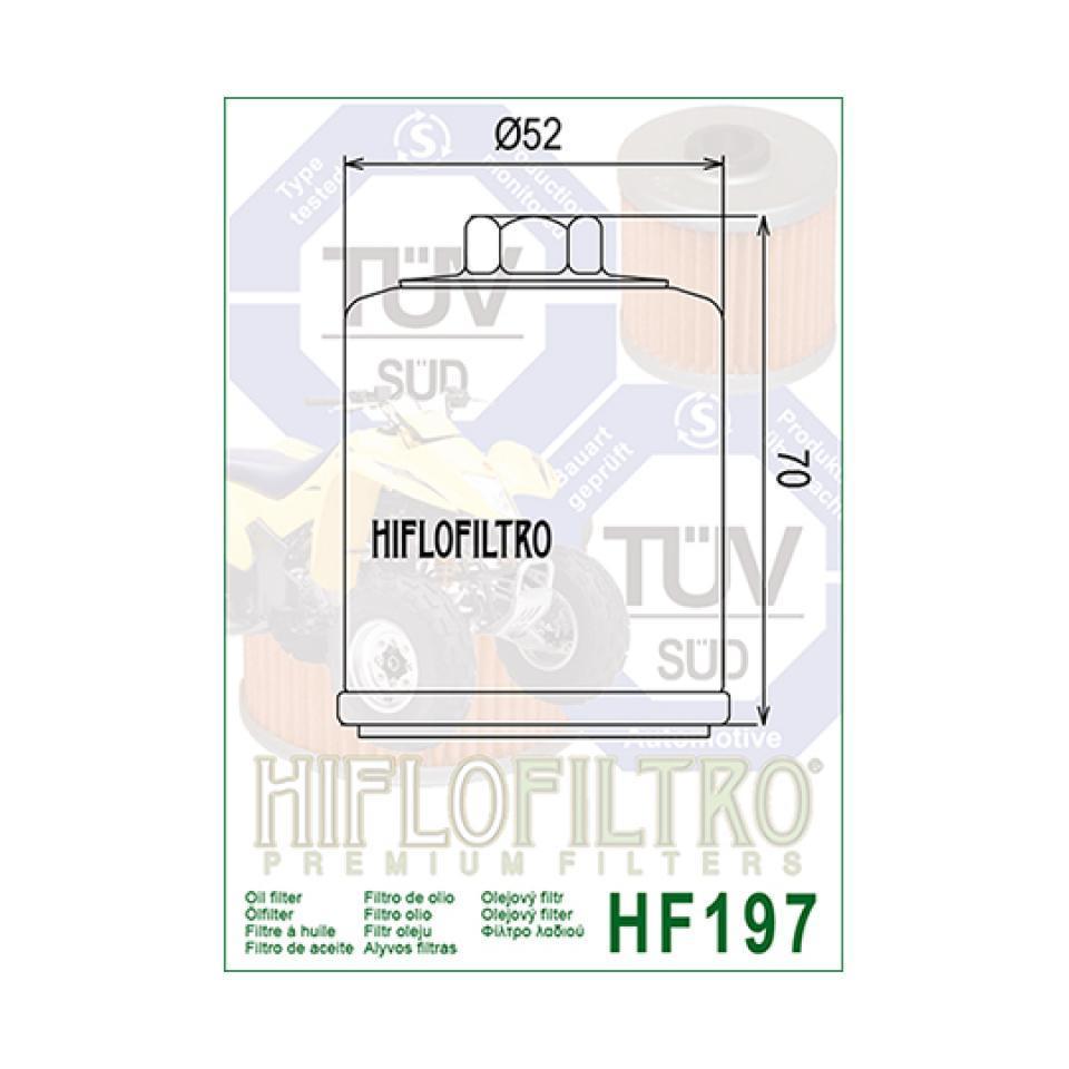 Filtre à huile Hiflofiltro pour Quad Polaris 200 Sawtooth 2006 à 2007 HF197 / 0452462 Neuf