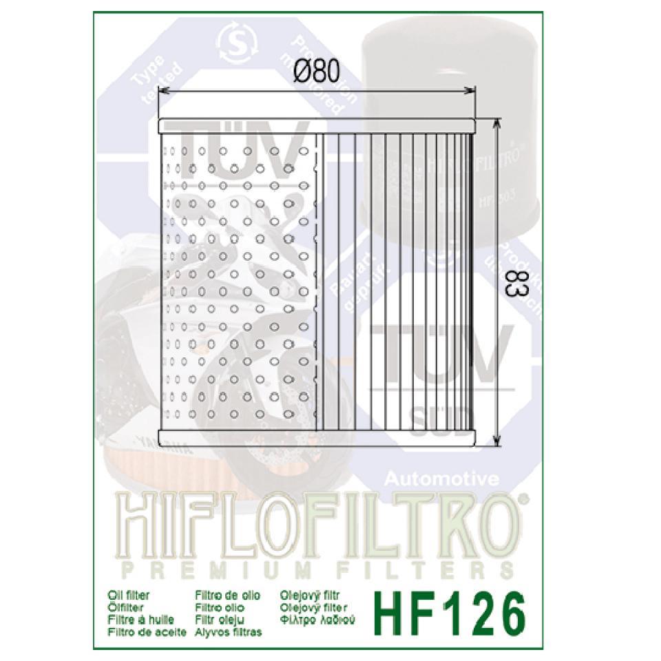 Filtre à huile Hiflofiltro pour Moto Kawasaki 1000 Z 1974 à 1981 HF126 Neuf