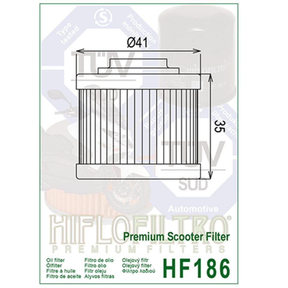 Filtre à huile Hiflofiltro pour Scooter Aprilia 125 Scarabeo Light 2007 à 2015 HF186 Neuf