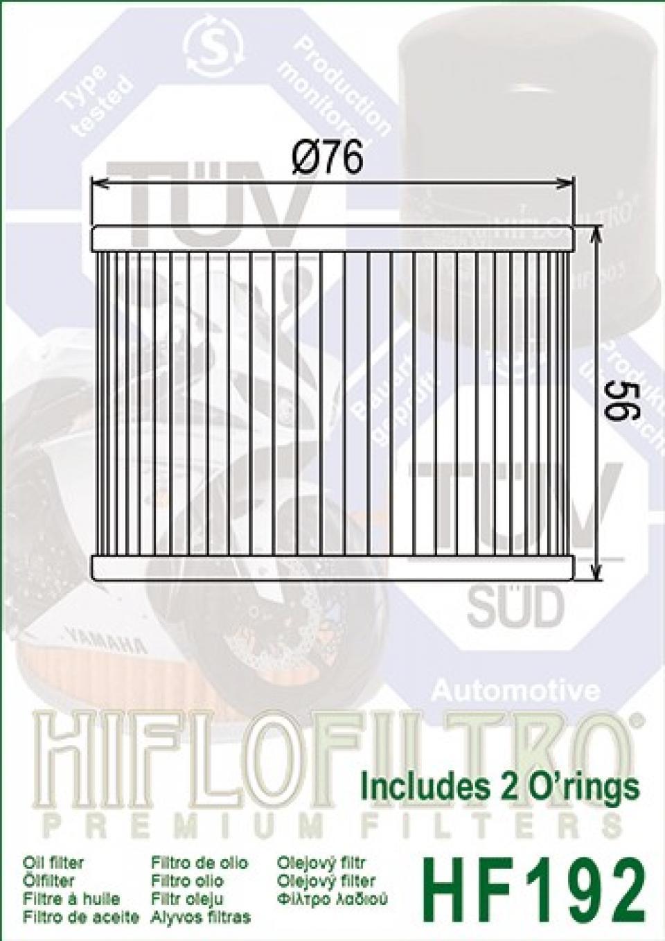 Filtre à huile Hiflofiltro pour Moto Triumph 1000 Daytona 1991 à 1995 HF192 Neuf