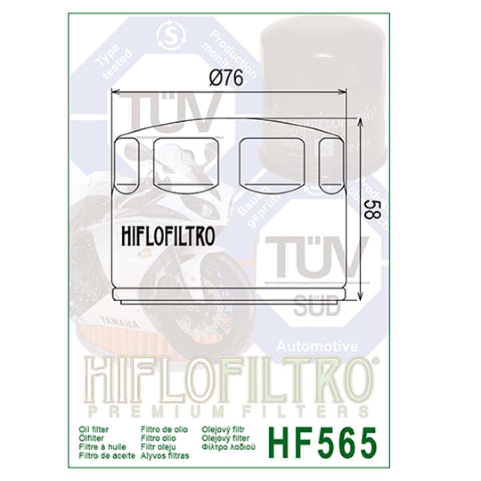 Filtre à huile Hiflofiltro pour Scooter Aprilia 850 SRV 2012 à 2016 HF565 Neuf
