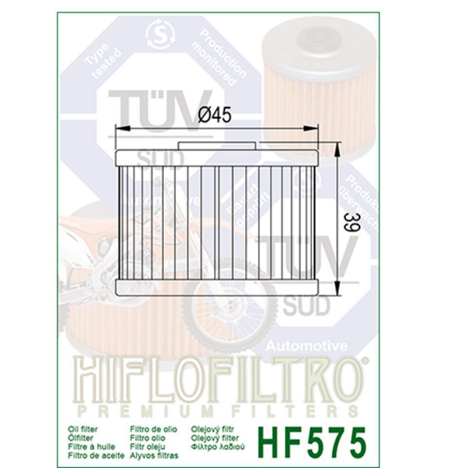 Filtre à huile Hiflofiltro pour Moto Aprilia 450 MXV 2008 à 2015 HF575 Neuf
