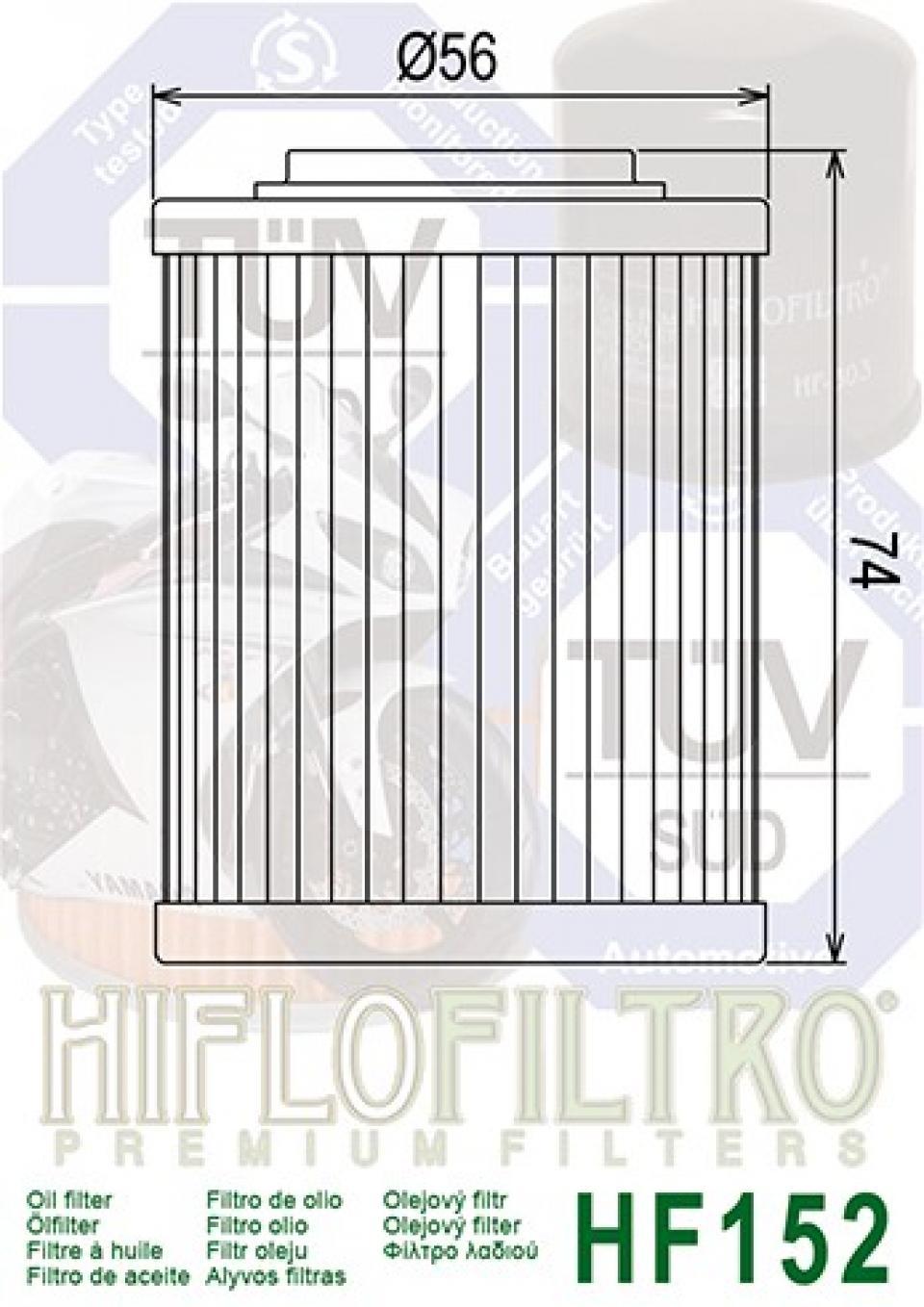 Filtre à huile Hiflofiltro pour Quad Bombardier 330 Outlander Ho 4X4 2004 à 2005 Neuf