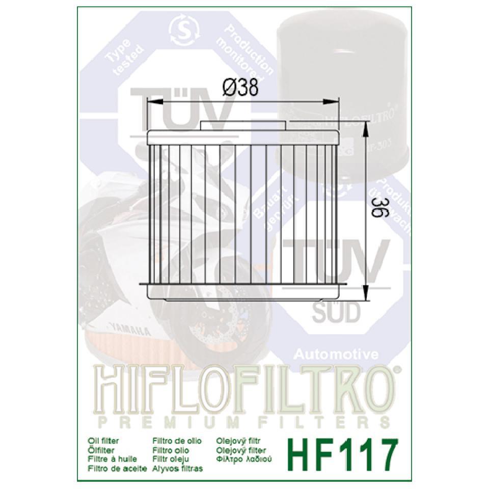 Filtre à huile Hiflofiltro pour Moto Honda 1800 Gl Gold Wing Après 2018 Neuf