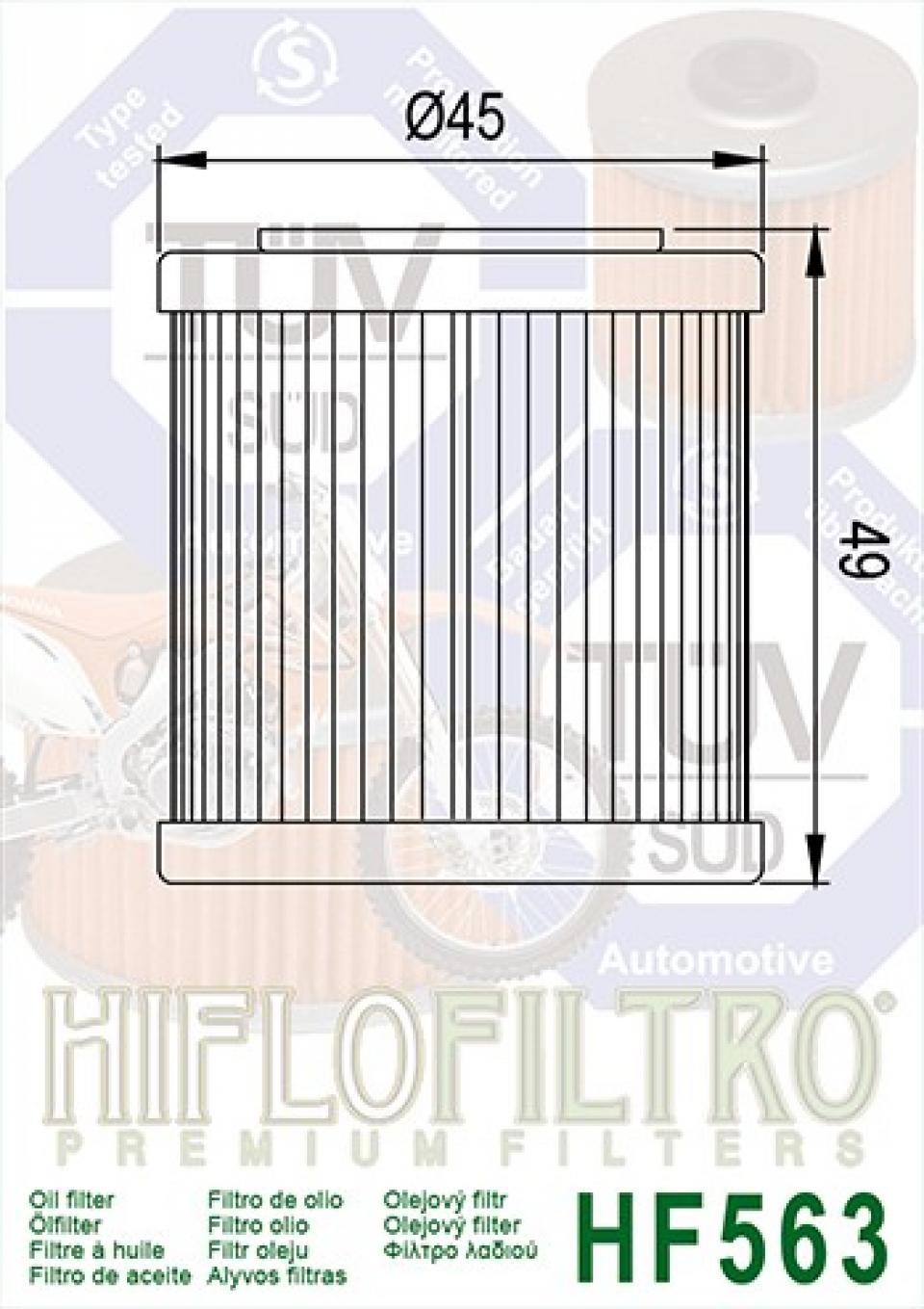 Filtre à huile Hiflofiltro pour Scooter Piaggio 350 Beverly Sport Touring IE 2011 à 2014 Neuf