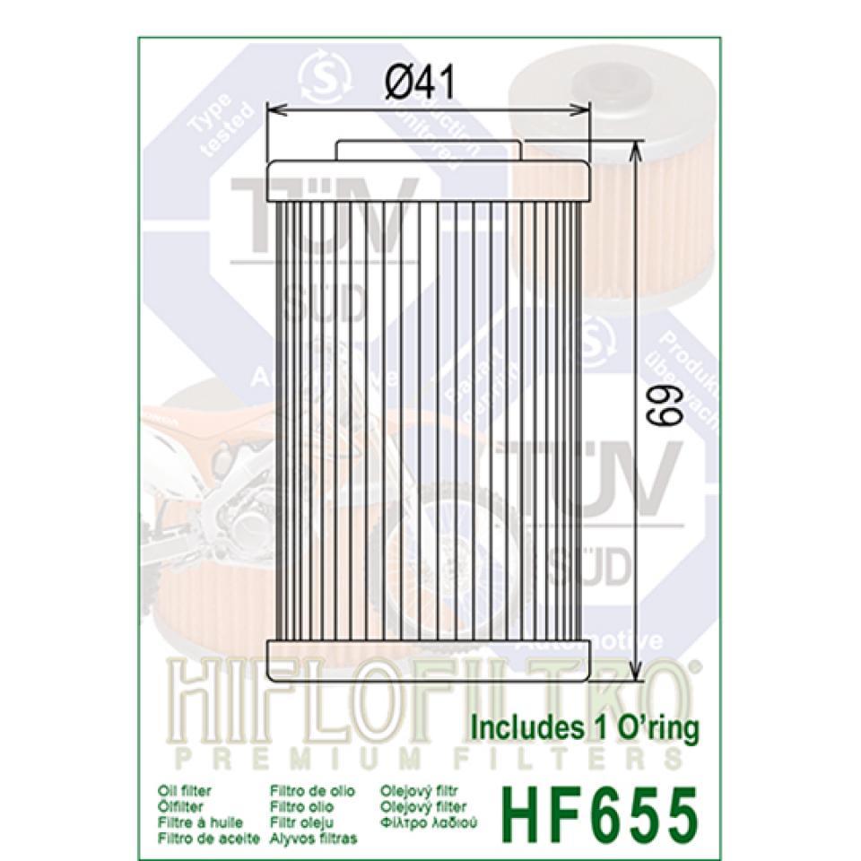 Filtre à huile Hiflofiltro pour Moto KTM 450 XC-W 2012 à 2016 Neuf