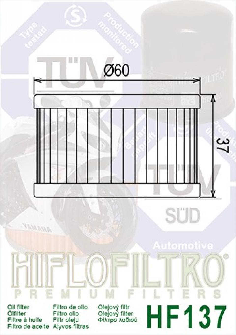 Filtre à huile Hiflofiltro pour Moto Suzuki 500 DR 1981 à 1983 HF137 16510-37440 16510-37450 Neuf
