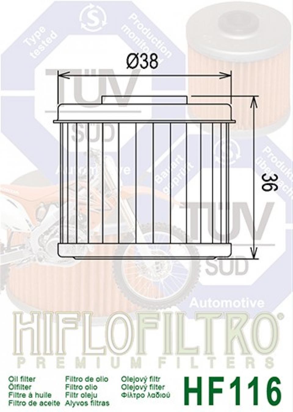 Filtre à huile Hiflofiltro pour Moto Husqvarna 250 Te 4T 2010 à 2012 Neuf