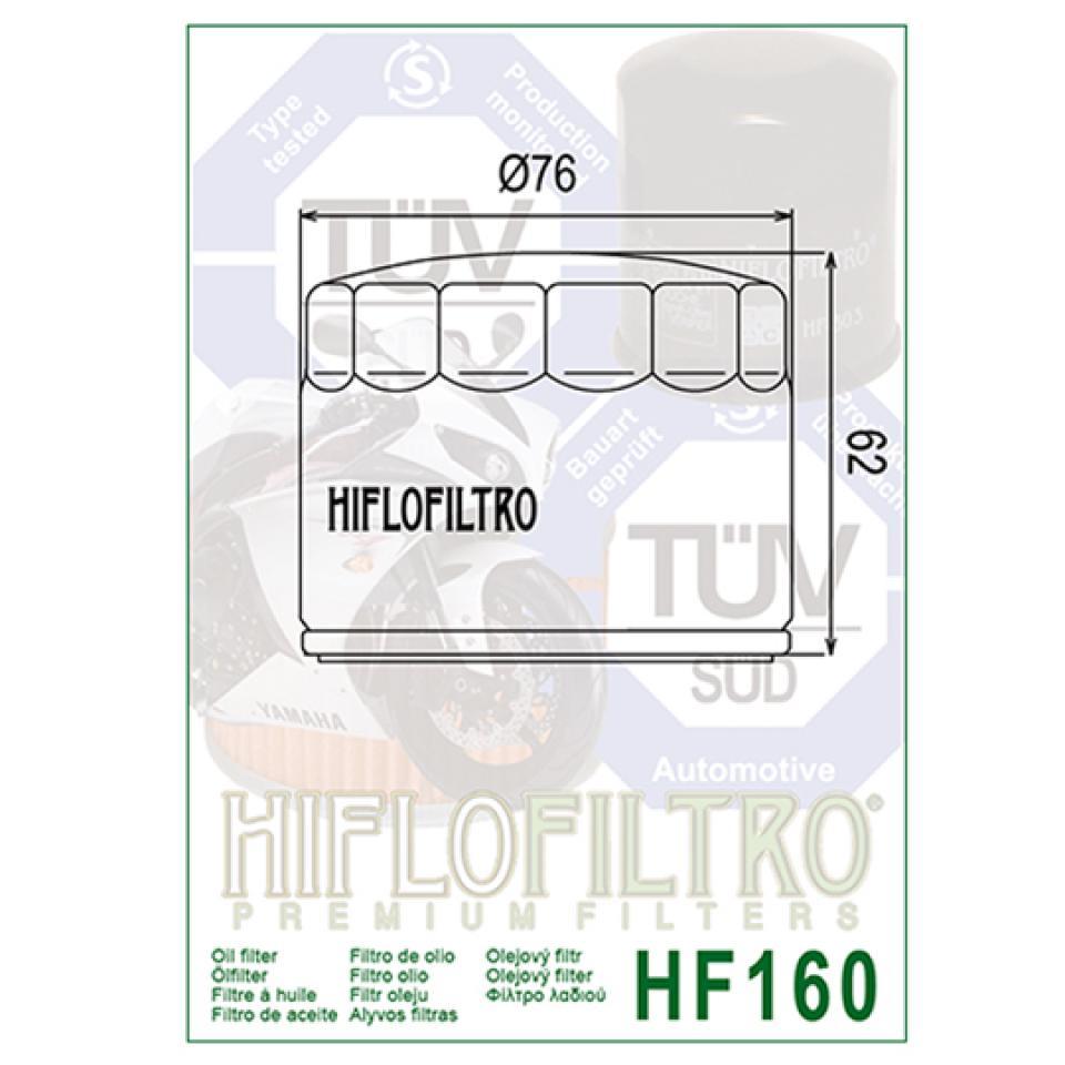 Filtre à huile Hiflofiltro pour Moto BMW 1300 K Gt 2009 à 2010 HF160 / 11427719357 / 7719357 Neuf