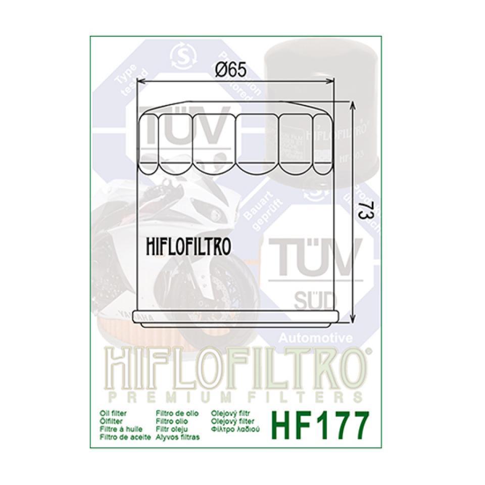 Filtre à huile Hiflofiltro pour moto Buell 900 XB-9S 2002 à 2008 HF177 63806-00Y