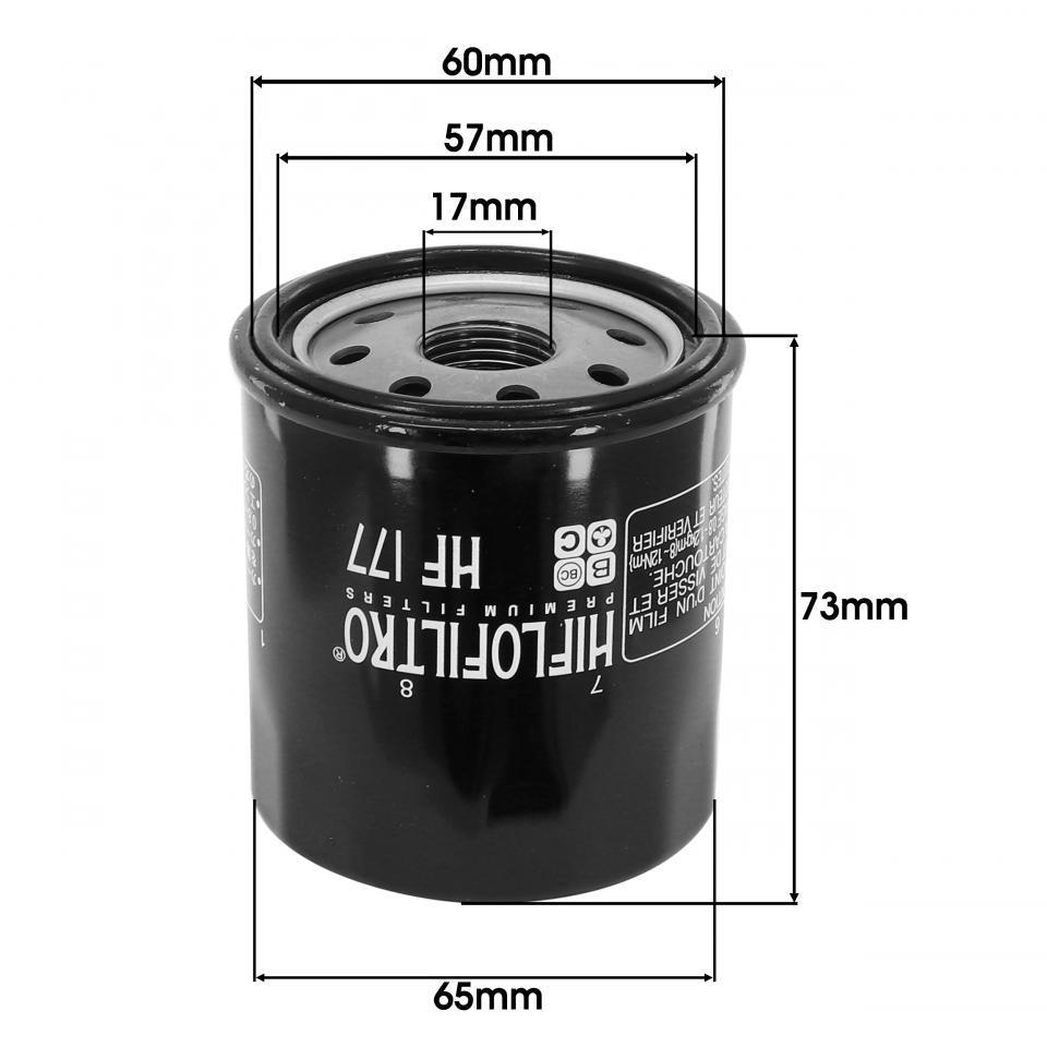 Filtre à huile Hiflofiltro pour moto Buell 900 XB-9S 2002 à 2008 HF177 63806-00Y