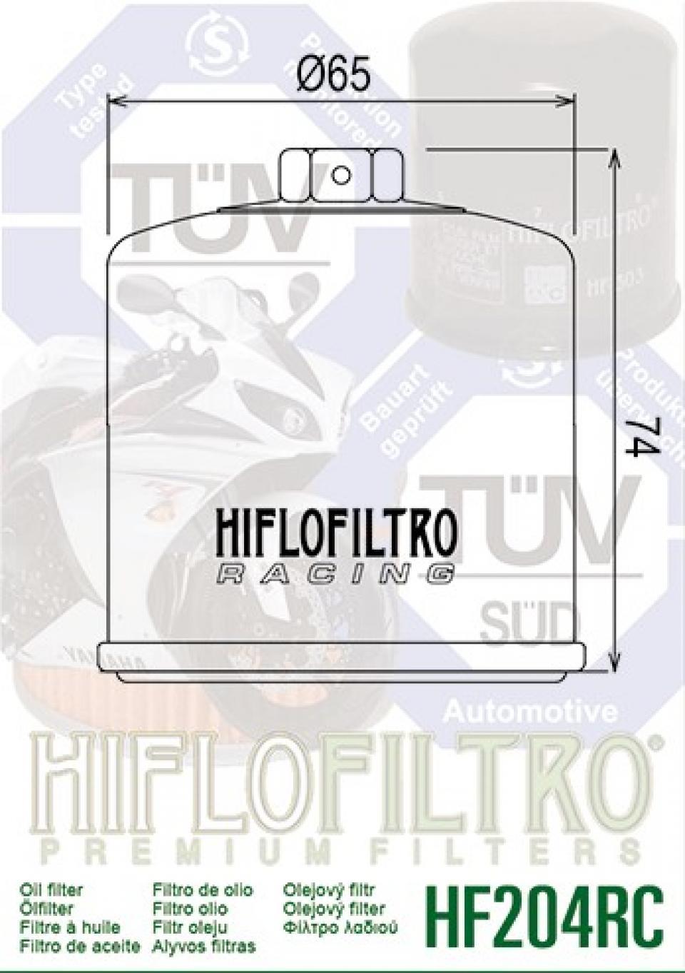 Filtre à huile Hiflofiltro pour Moto Yamaha 600 YZF R6 2006 à 2015 HF204RC / 5GH13440-20 Neuf