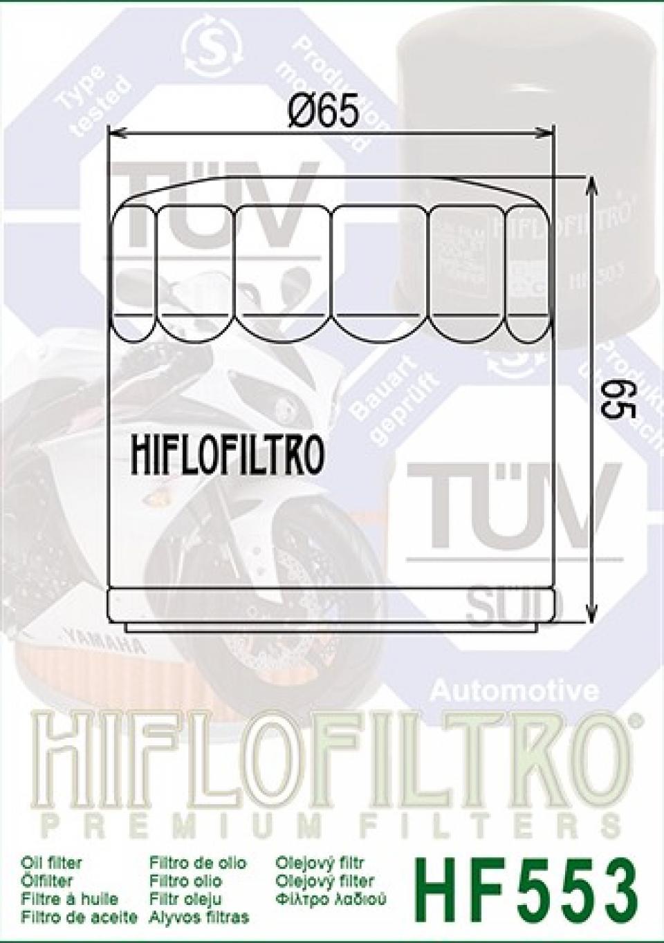 Filtre à huile Hiflofiltro pour Moto Benelli 900 Tornado Tre 2003 HF553 / 018.01.07.101.000 Neuf