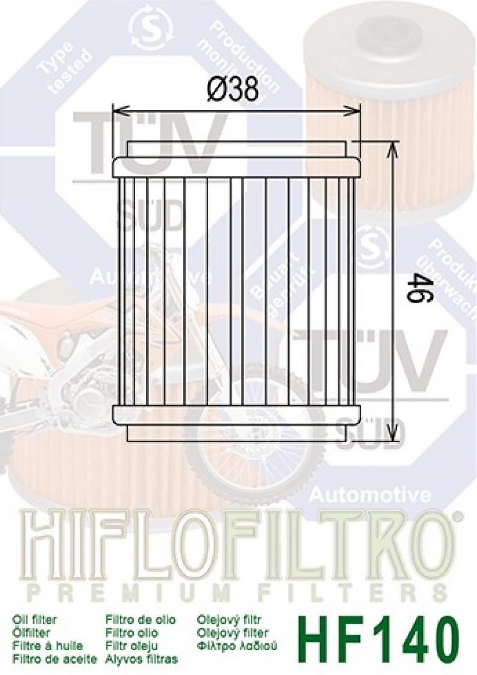 Filtre à huile Hiflofiltro pour Moto Yamaha 450 Yz-F 4T 2010 à 2017 Neuf