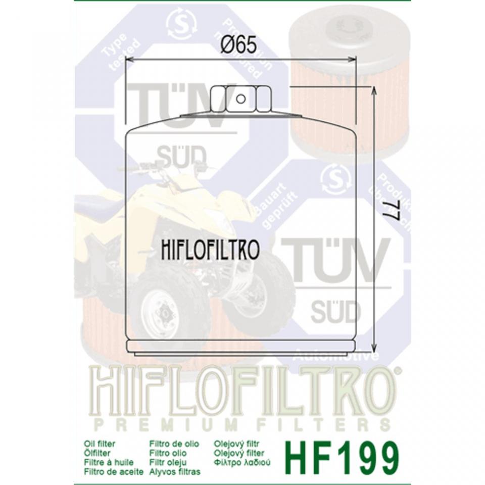 Filtre à huile Hiflo Filtro pour Quad Polaris 850 Sportsman 2009-2015 HF199 / 2520799 Neuf