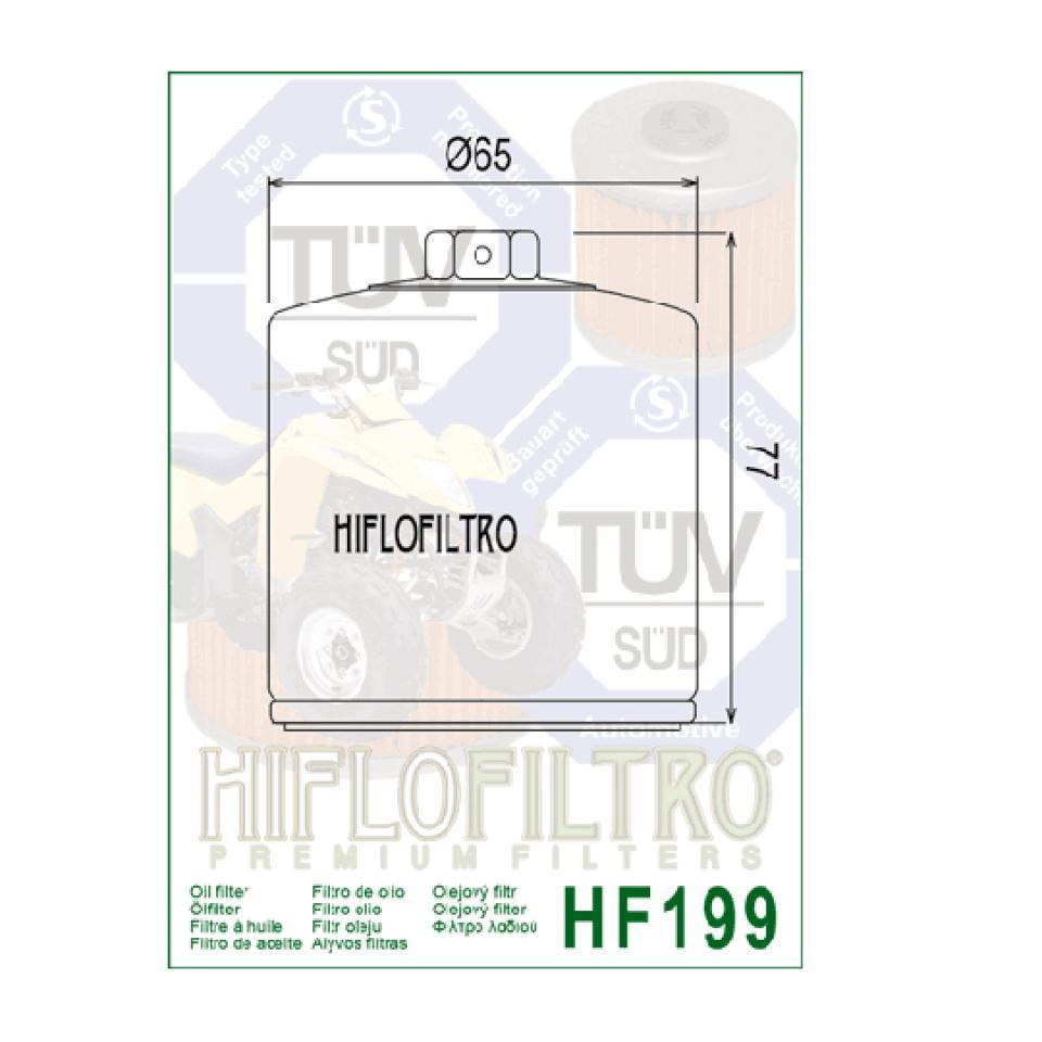 Filtre à huile Hiflofiltro pour Moto INDIAN 1200 Scout 2015 à 2019 HF199 / 2520799 Neuf