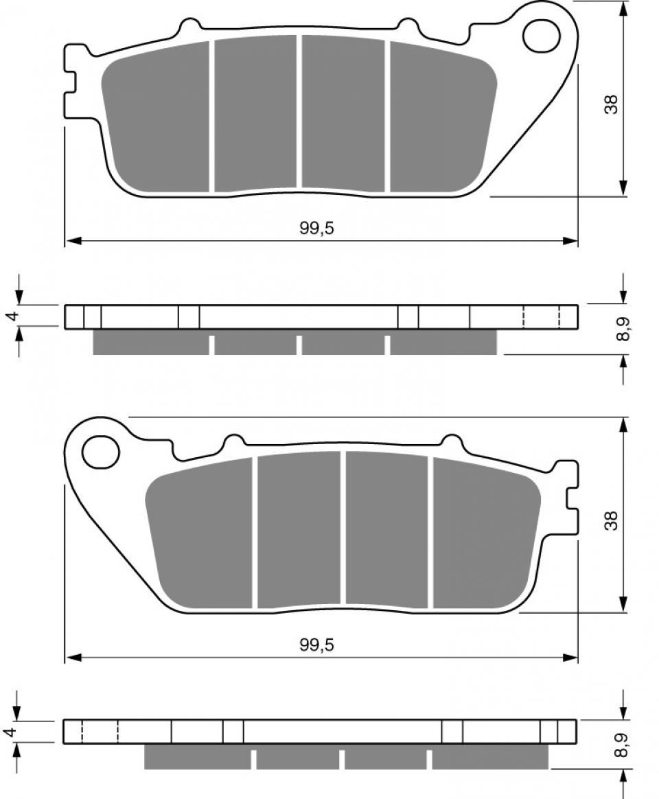 Plaquette de frein Gold Fren pour Moto Honda 800 VFR Crossrunner 2015 à 2018 ARD / Avec ABS / XF/XG/XH/XJ Neuf