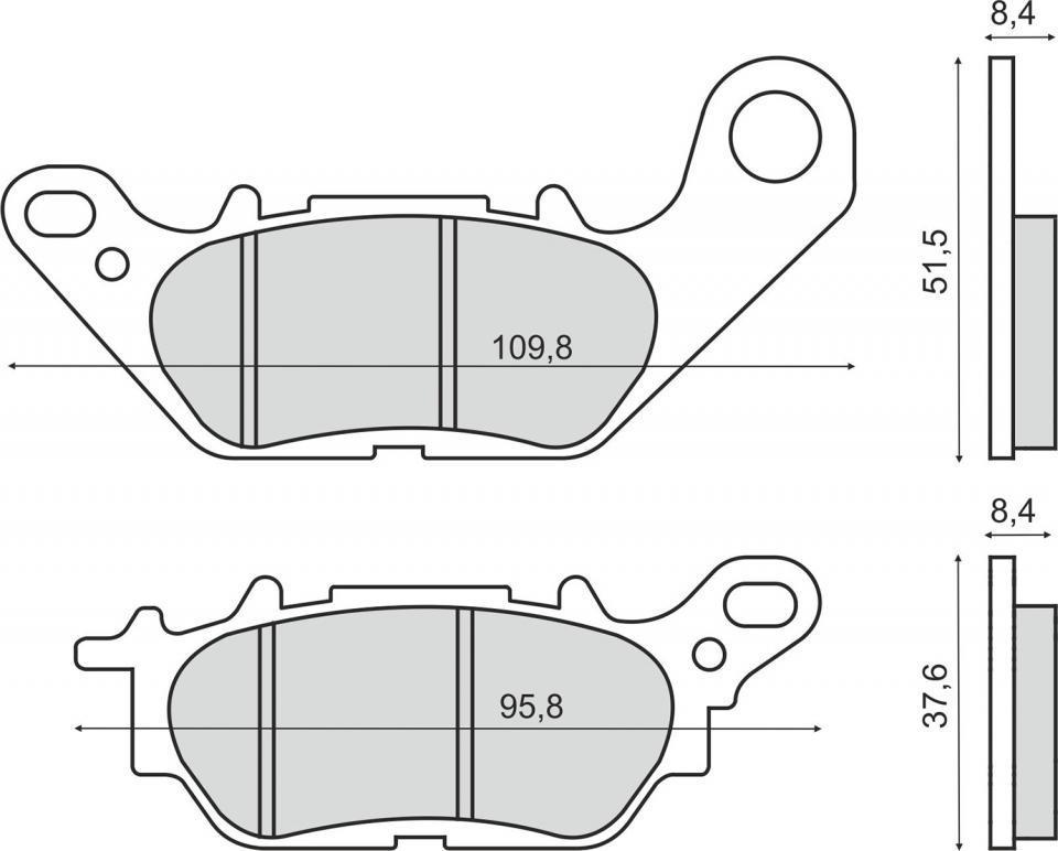 Plaquette de frein RMS pour Moto Yamaha 125 YBR 2014 RE054 / AV Neuf