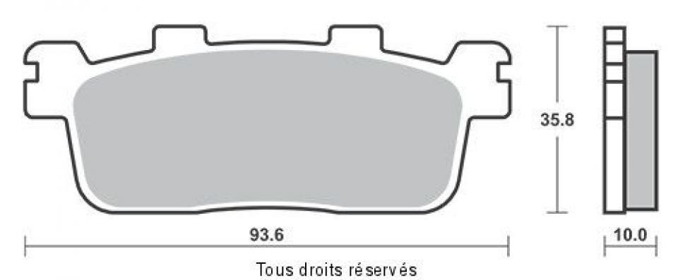 Plaquette de frein Tecnium pour scooter MBK 400 Ypr Evolis Abs 2014-2016 AR Neuf