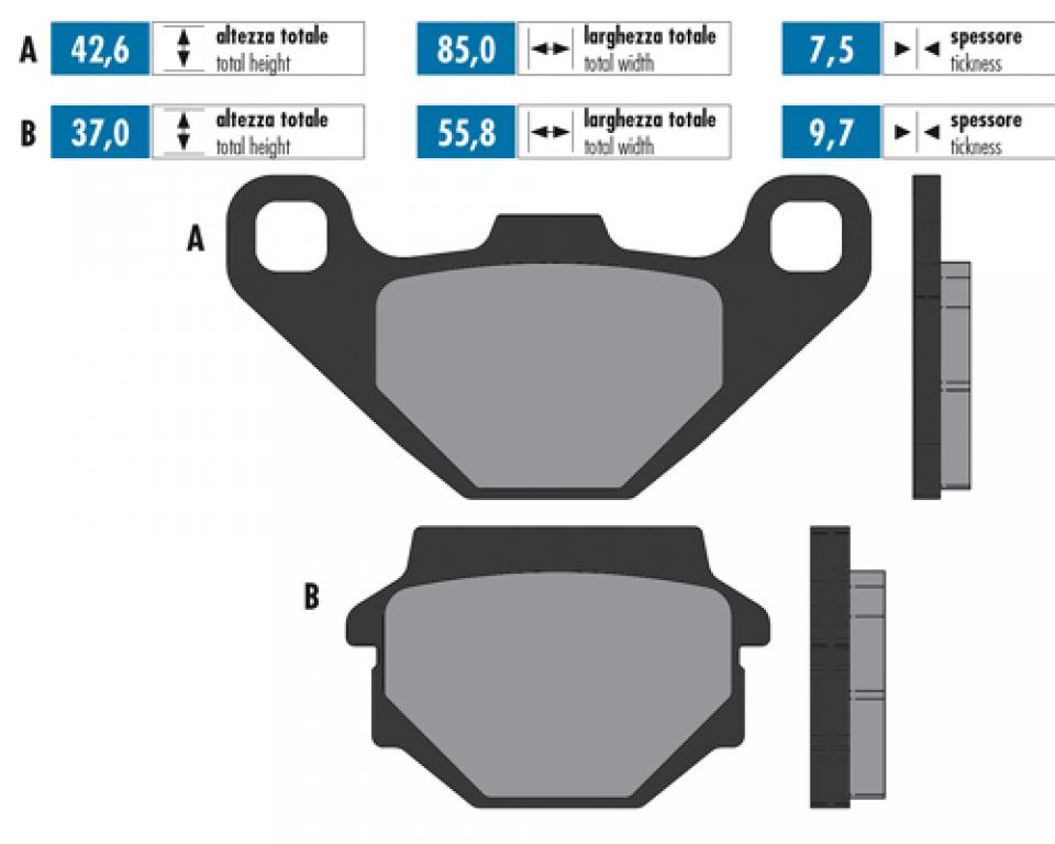 Plaquette de frein Polini pour scooter Kymco 150 Agility 174.0095 Neuf