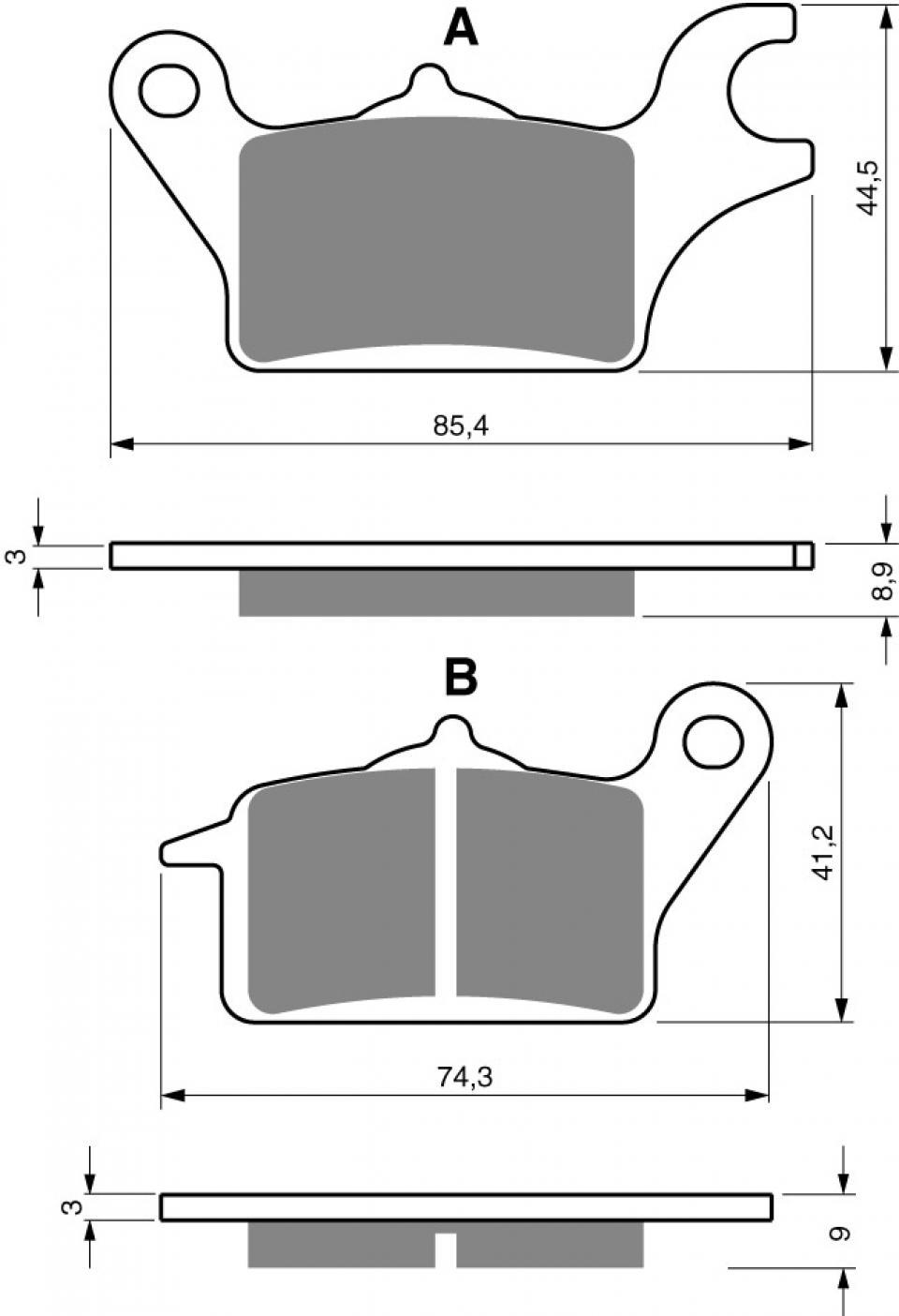 Plaquette de frein Gold Fren pour Scooter Yamaha 125 MWS Tricity 2017 à 2018 AVD / 3 roues Neuf