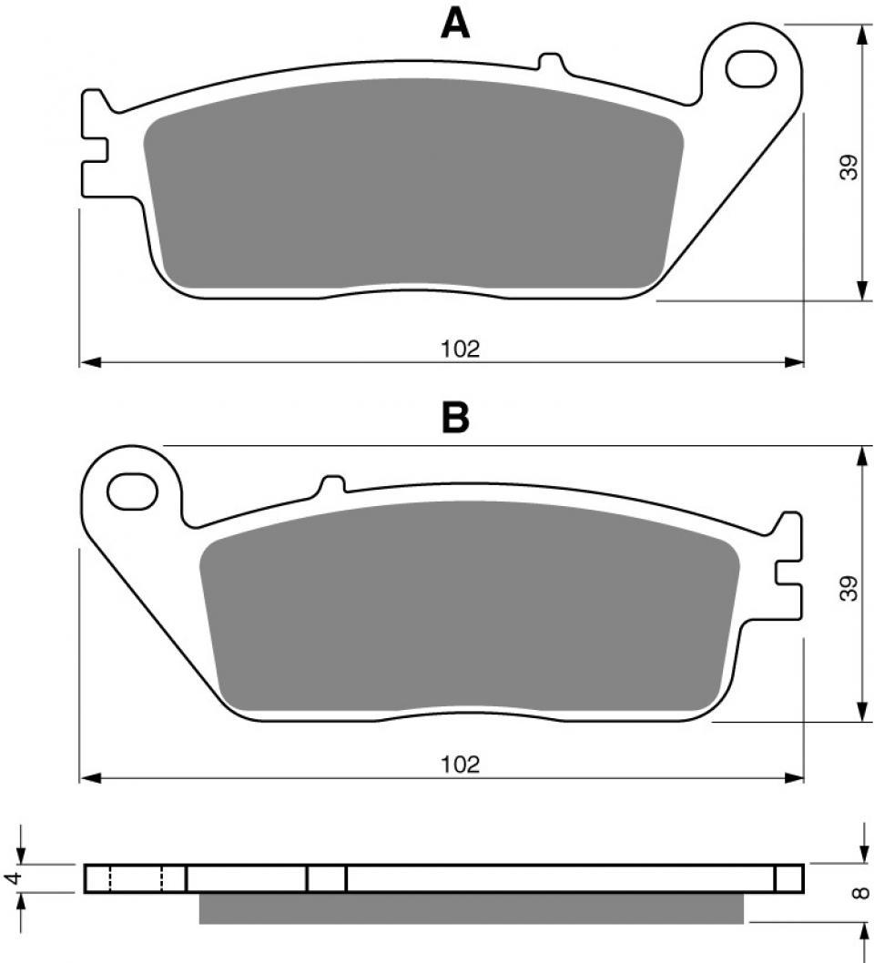 Plaquette de frein Carbone Lorraine pour Moto Chinois 125 motocycle Neuf