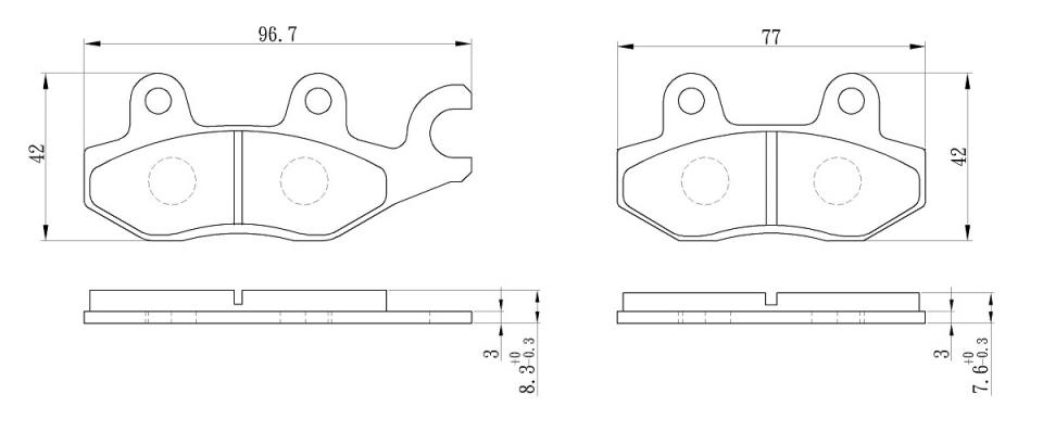 Plaquette de frein Perftec pour Moto Kawasaki 300 Z ABS 2015 à 2016 AV Neuf