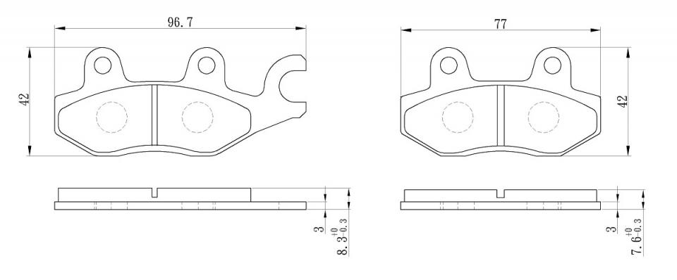 Plaquette de frein Perftec pour Scooter Suzuki 400 An Burgman 2009 à 2019 AV Neuf