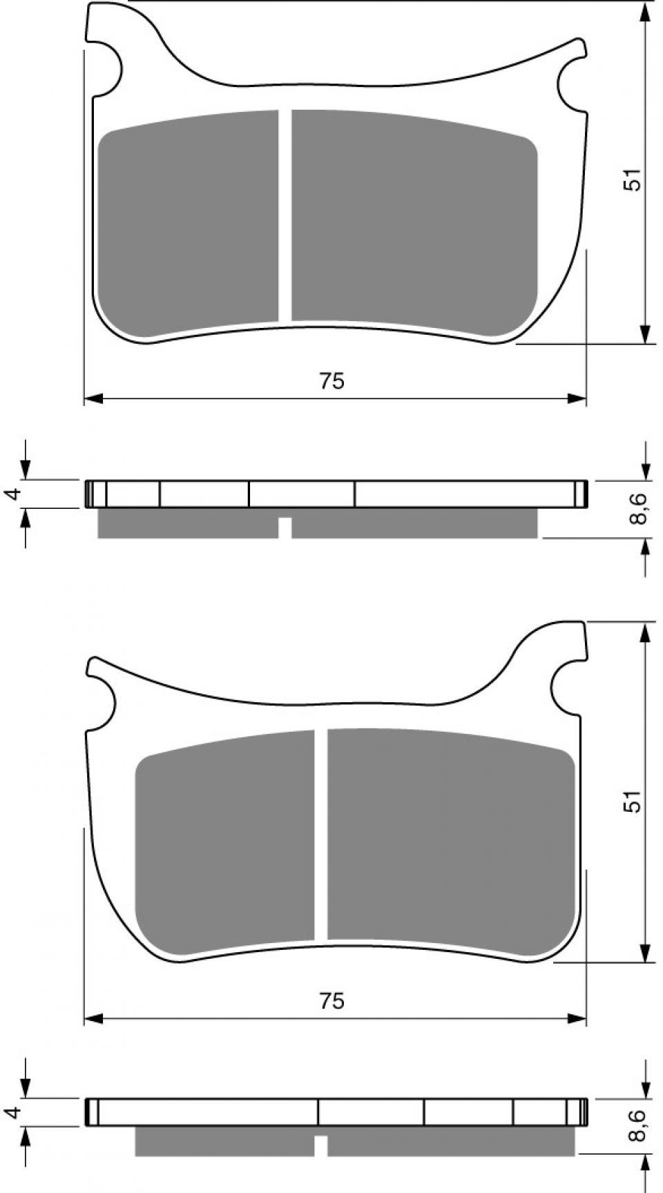 Plaquette de frein Gold Fren pour moto Beringer Etrier 4 Pistons AVG / Etrier radial Neuf