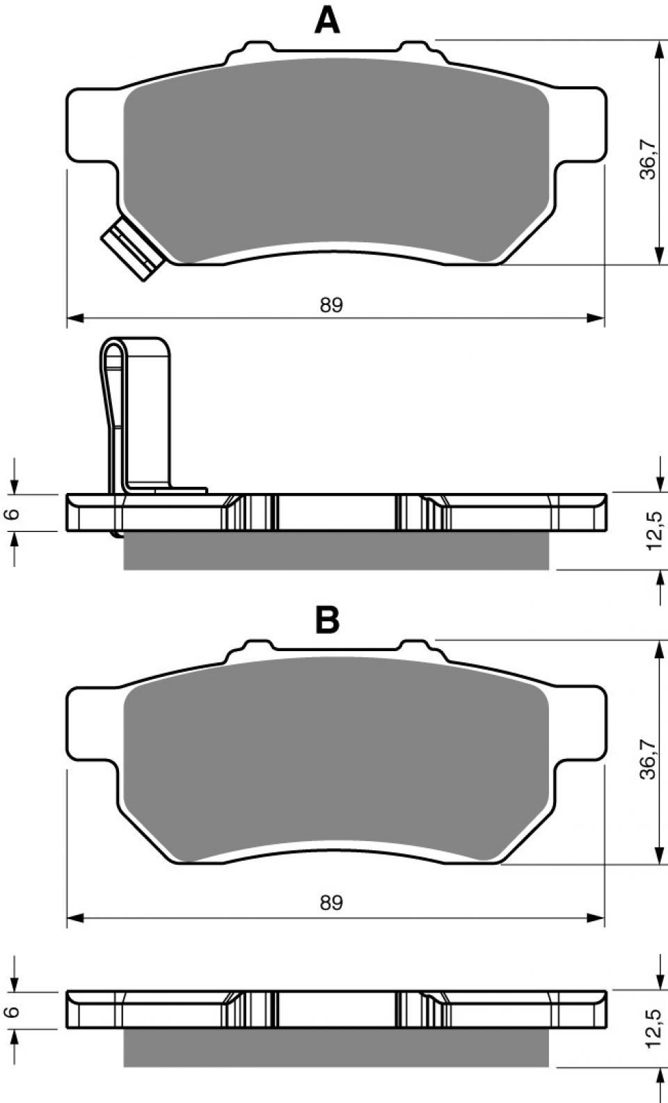 Plaquette de frein Gold Fren pour quad Honda 700 MUV Big Red Side x Side 2009 ARD Neuf
