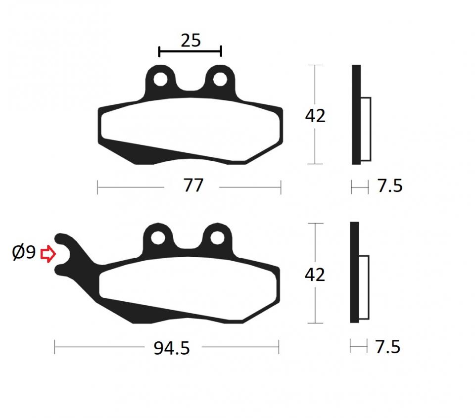 Plaquette de frein Polini pour Scooter Piaggio 180 Hexagon LXT Neuf