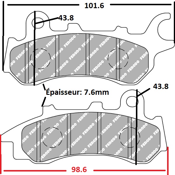 Plaquette de frein Ferodo pour Moto Honda 125 CB F EURO5 2021 à 2023 AV Neuf