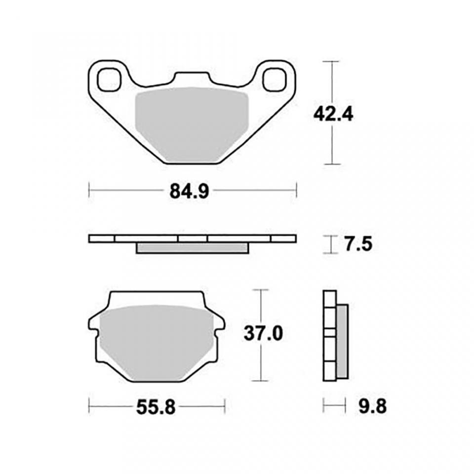 Plaquette de frein Perftec pour Scooter Peugeot 125 SPEEDFIGHT 4 4T EURO4 2017 à 2018 AR Neuf