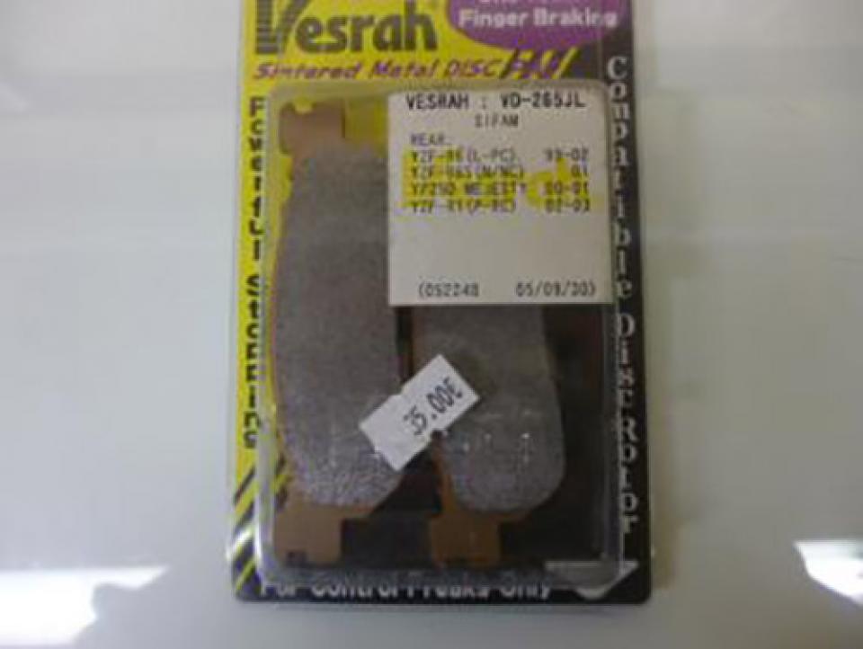 Plaquette de frein Vesrah pour Moto Yamaha 600 YZF R6 1999 à 2002 AR Neuf