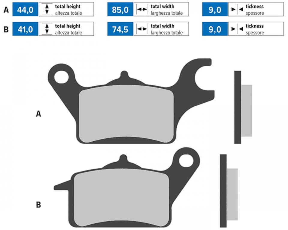 Plaquette de frein Polini pour Scooter MBK 125 Tryptik Après 2014 174.0178 Neuf