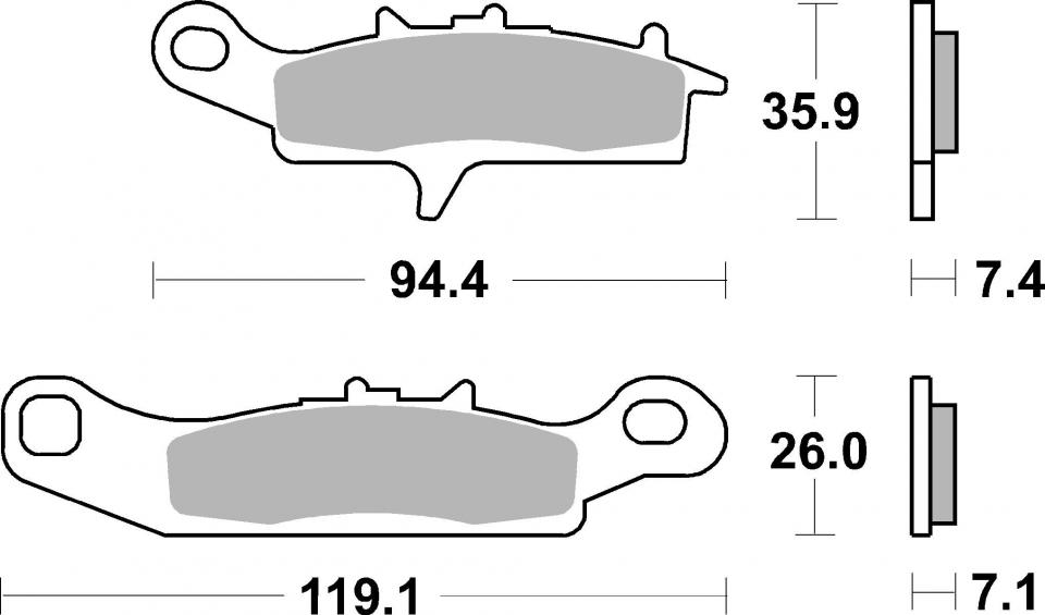 Plaquette frein Métal Fritté Carbone SBS pour quad Kawasaki 650 KVF Brute force