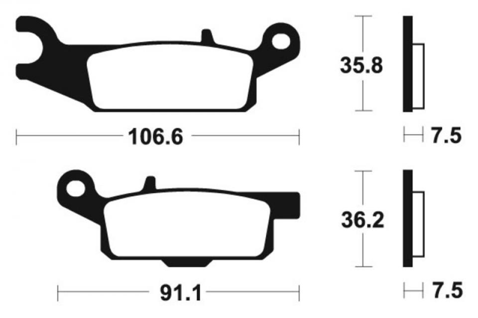 Plaquette de frein MOR349 AVD ARD pour quad Yamaha 700 Grizzly 2007 à 2013