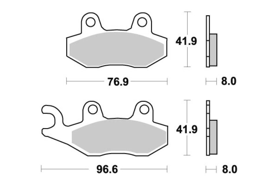 Plaquette de frein Perftec pour Quad Minico 170 Smc H 2003 à 2005 AR Neuf