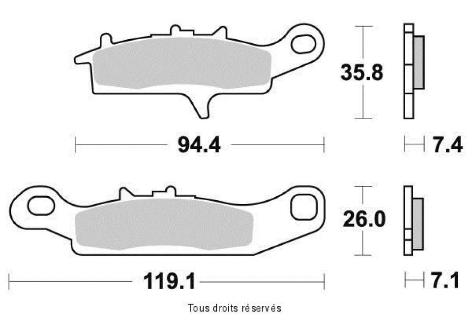 Plaquette de frein Sifam pour Quad Kawasaki 450 Kfx R 2008 à 2014 AVG Neuf