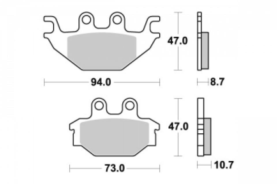 Plaquette de frein Perftec pour Quad Kawasaki 300 KVF Brute force 2014 à 2017 AVG / AVD / AR Neuf