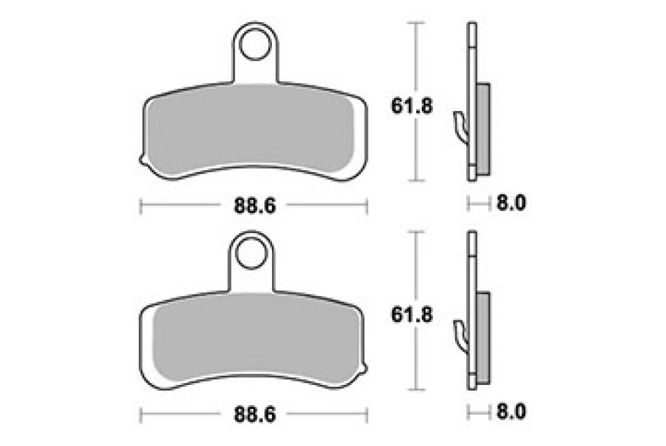 Plaquette de frein Perftec pour Moto Harley Davidson 1584 FXDB Dyna Street Bob 2008 à 2013 AV Neuf