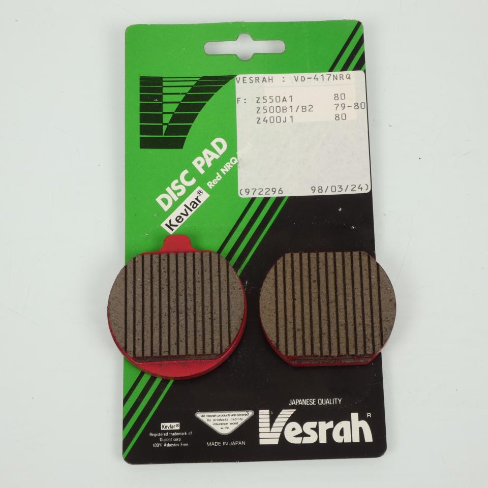 Plaquette frein Vesrah pour moto Kawasaki 500 Z 4 Trous 1979 à 1980 AV AR Neuf